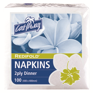 1000 Napkins 2 Ply Dinner White Redifold