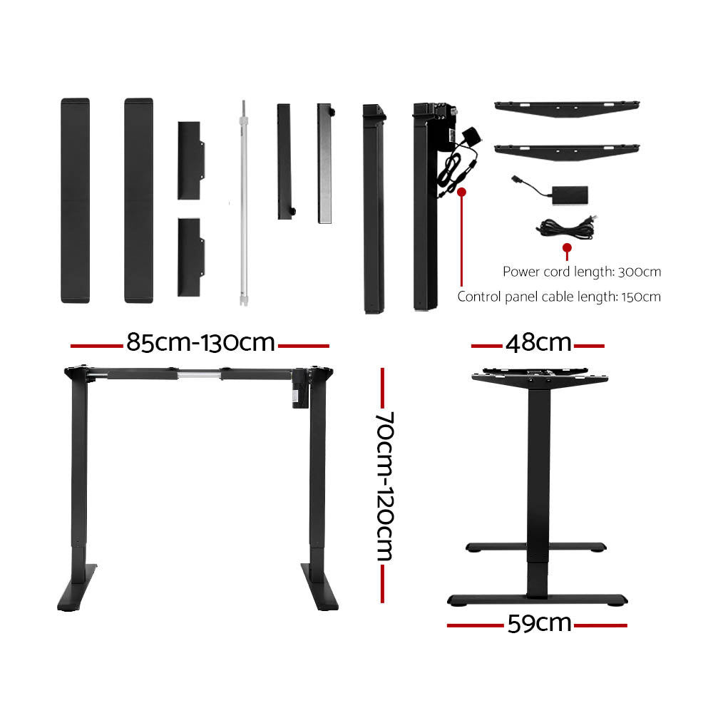 Artiss Electric Standing Desk Motorised Adjustable Sit Stand Desks Black