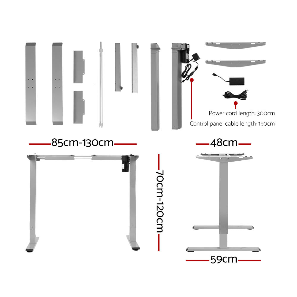 Artiss Electric Standing Desk Motorised Sit Stand Desks Table Grey Oak 140cm