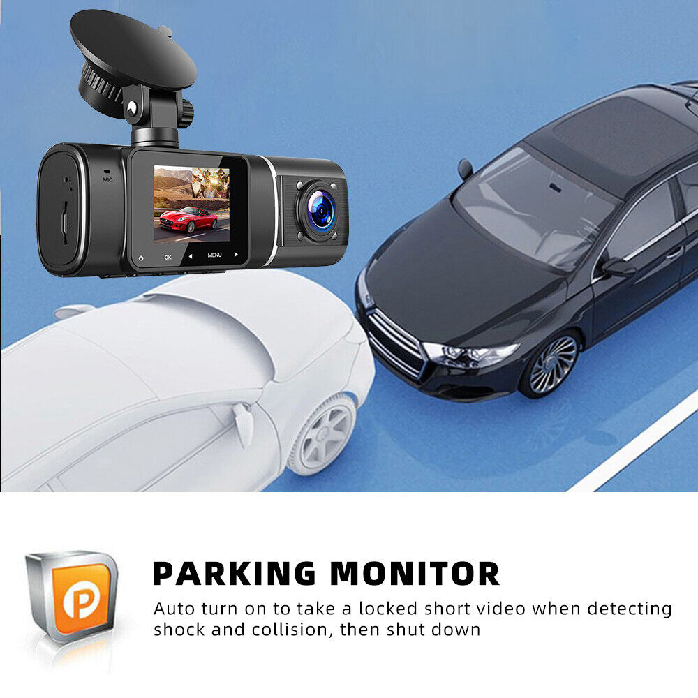 Dual Dash Cam FHD 1080P Front Cabin Rear Car Dash Camera IR Night Vision DVR