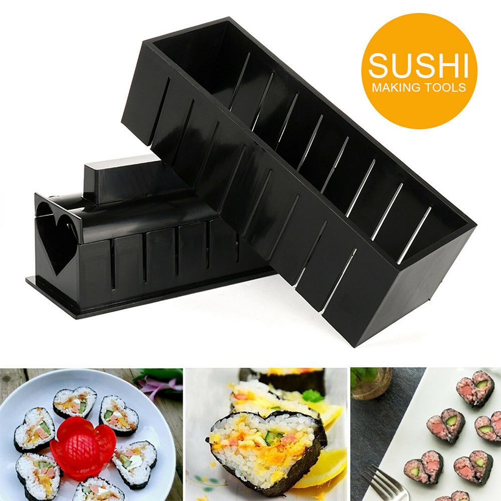 11PCS Sushi Maker Kit Rice Roll Mold Kitchen Gadgets DIY Chef Mould Roller Tool