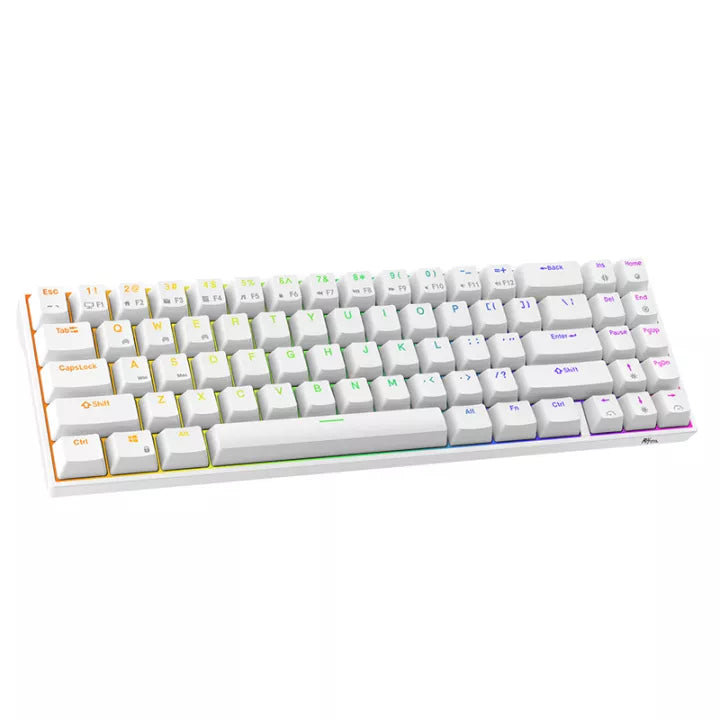 Royal Kludge RK71 RGB Dual Mode Hot Swappable Mechanical Keyboard White (Brown Switch)