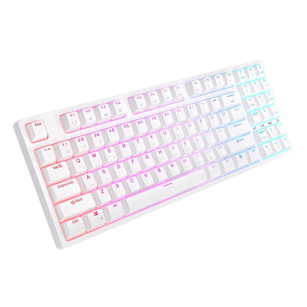 Royal Kludge RK92 Tri Mode Bluetooth RGB Hot Swappable Mechanical Keyboard White (Red Switch)