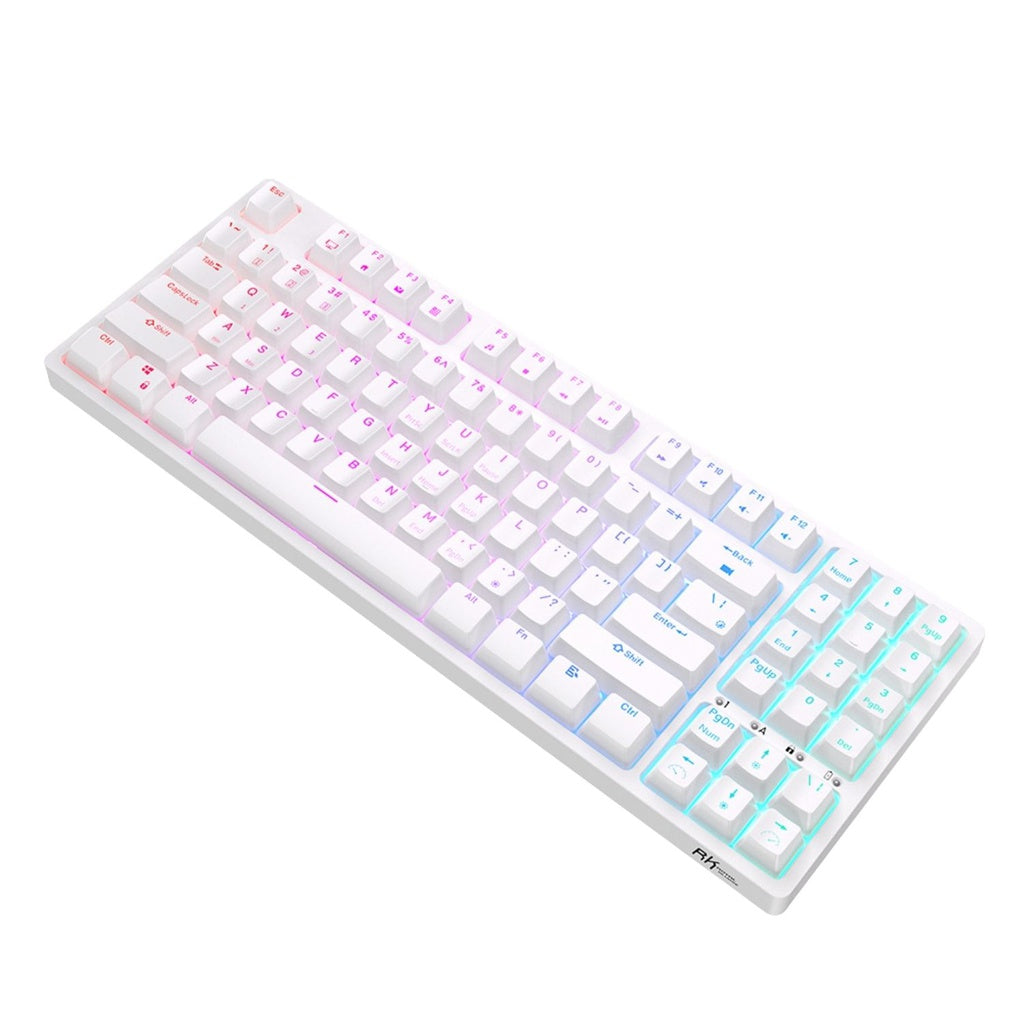 Royal Kludge RK92 Tri Mode Bluetooth RGB Hot Swappable Mechanical Keyboard White (Red Switch)