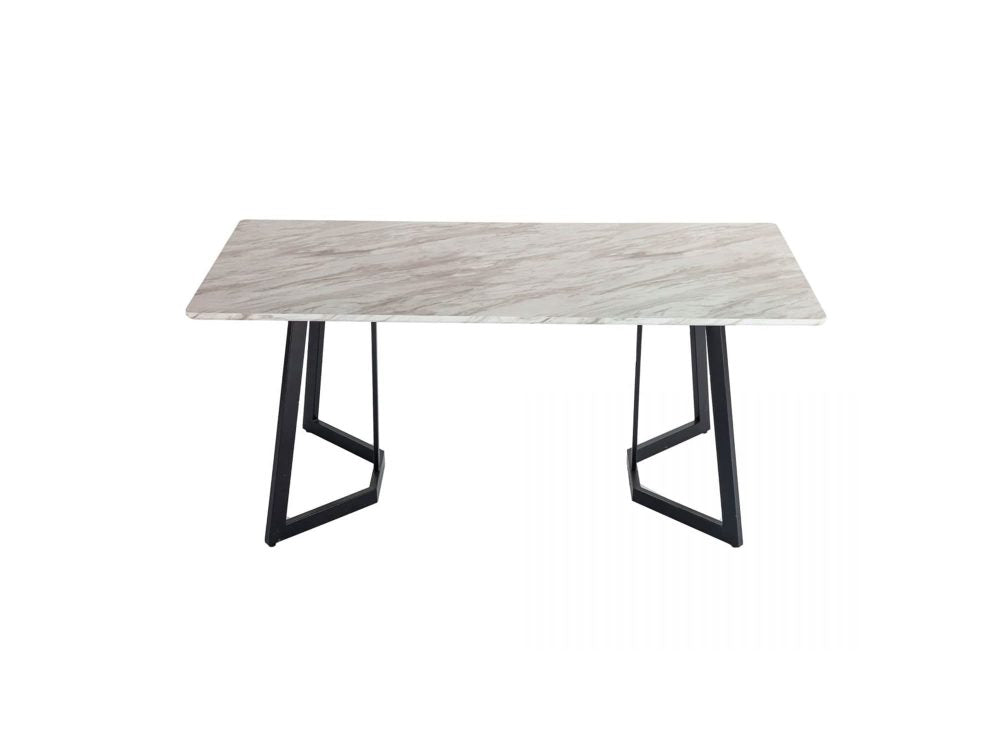 Rectangular Marble-Effect Table