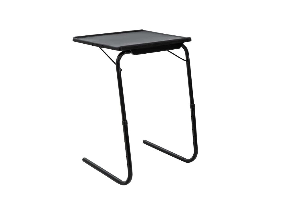 Foldable Table Adjustable Tray Laptop Desk with Removable Cup Holder-Black