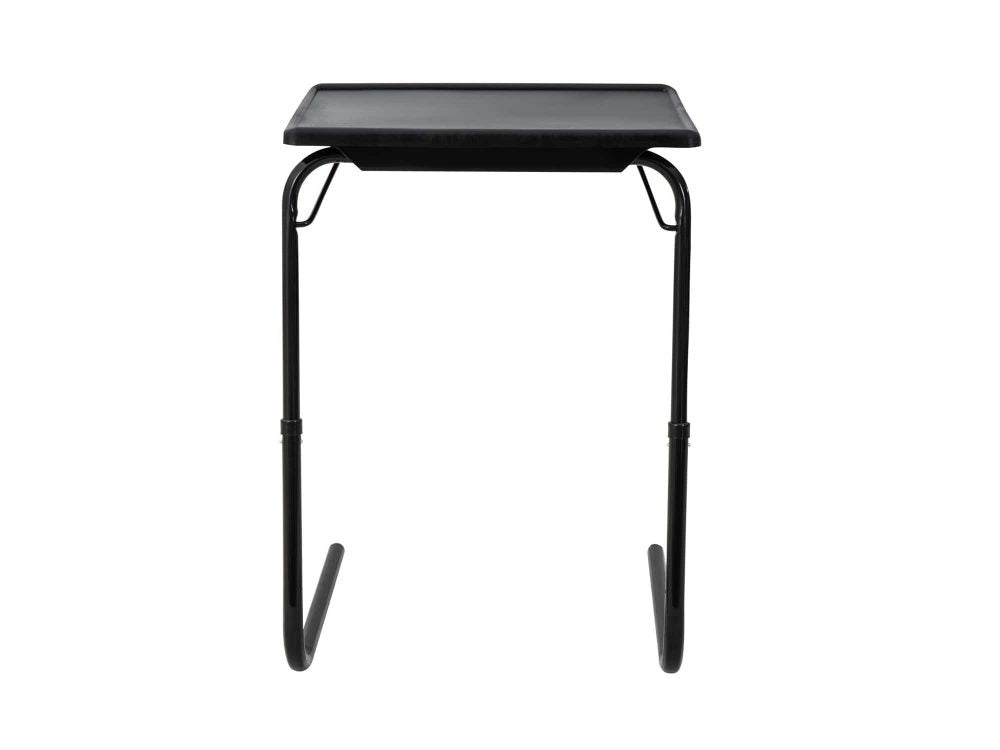 Foldable Table Adjustable Tray Laptop Desk with Removable Cup Holder-Black