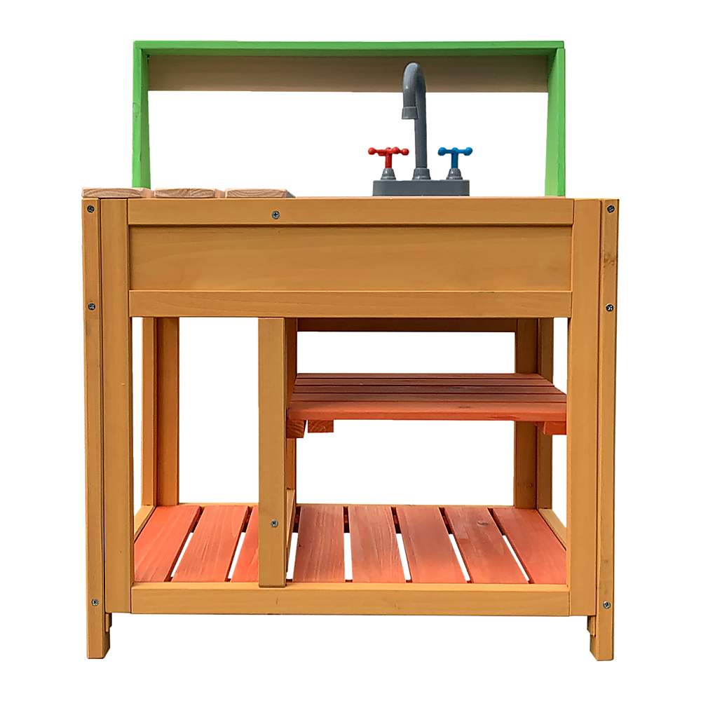 Children’s Outdoor Play Mud Kitchen Sand Pit with Display Shelf