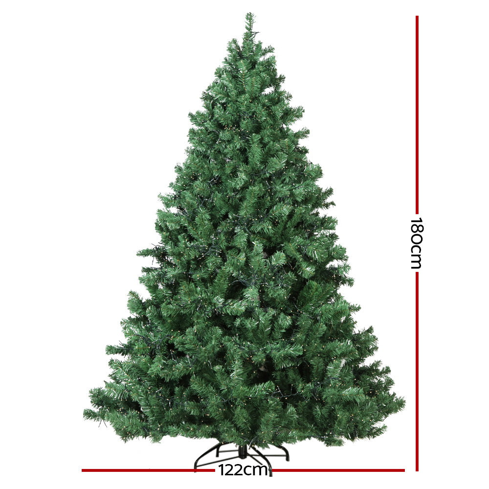 Jingle Jollys Christmas Tree 1.8M Xmas Tree with 1980 LED Lights Warm White