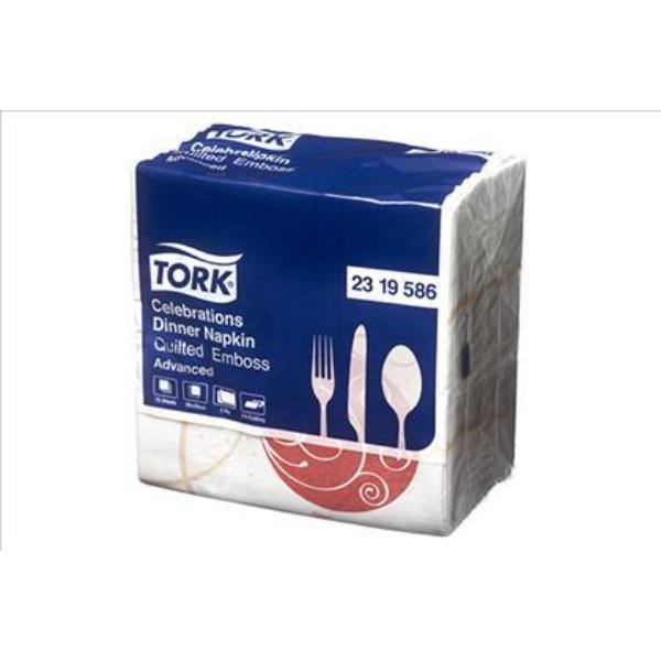 12 x 75 Tork Napkins - Dinner Celebrations White 2 Ply