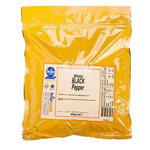 6Kg Krio Whole Black Peppercorns 12 X 500G